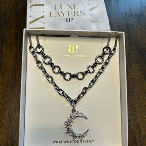 Hematite BP Luxe Layers Moon Necklace
